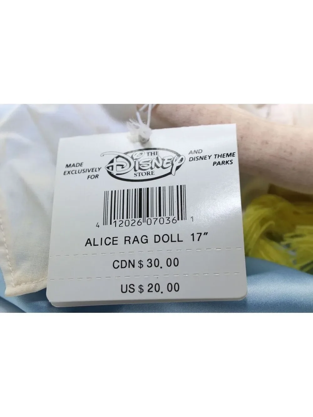 Vintage Disney Theme Parks Alice in Wonderland ALICE RAG DOLL 17